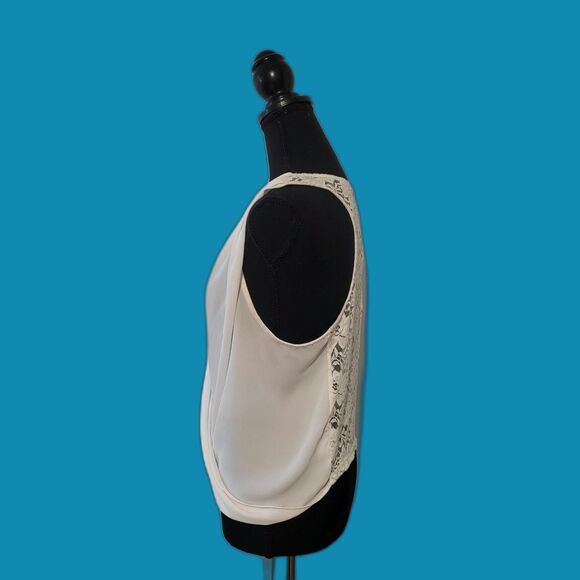 V Neck Sleeveless Blouse Wrap Front Twist Chiffon Shirt SIZE M - Picture 3 of 7